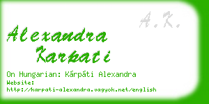 alexandra karpati business card