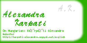 alexandra karpati business card